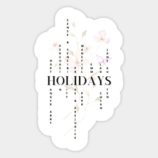 SUMMER HOLIDAYS - Jane Austen novels design Sticker